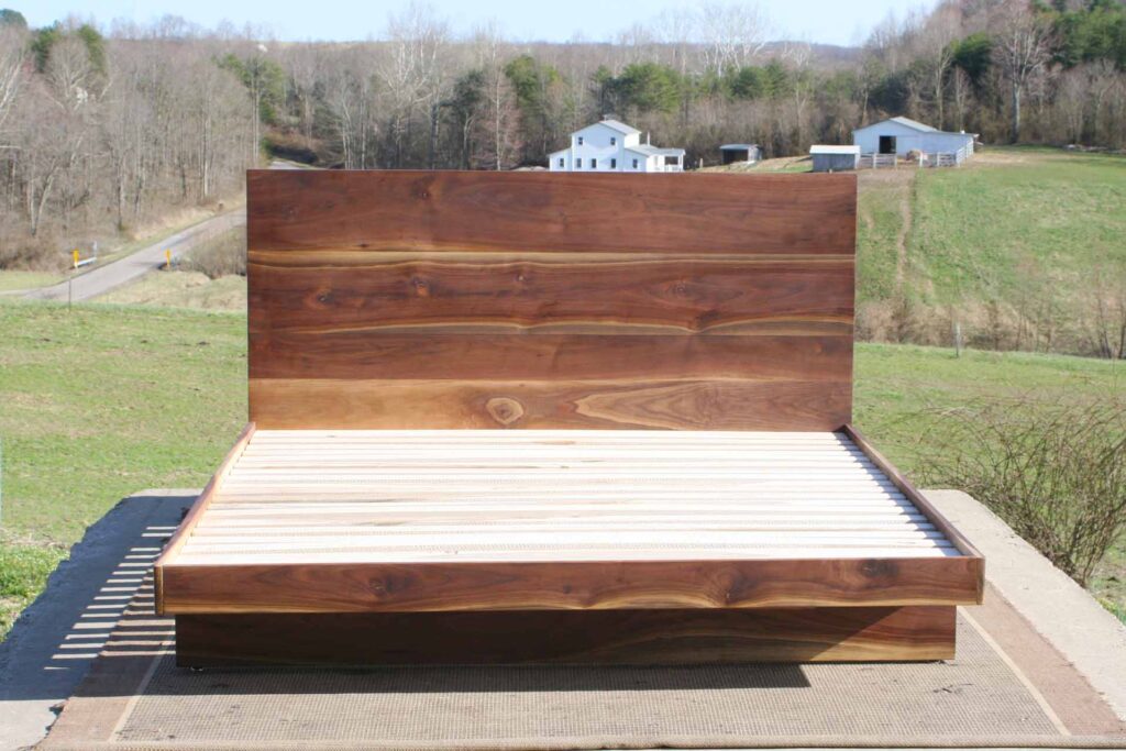 floating bed with headboard