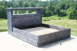 Platform bed with 6 drawers and storage headboard