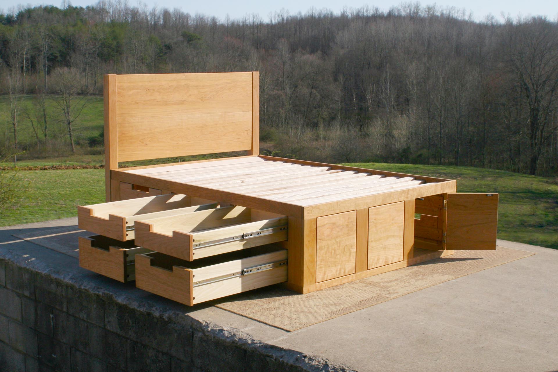Mates bed with drawers and headboard