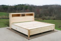Storage bed with bookcase headboard and 4 drawers