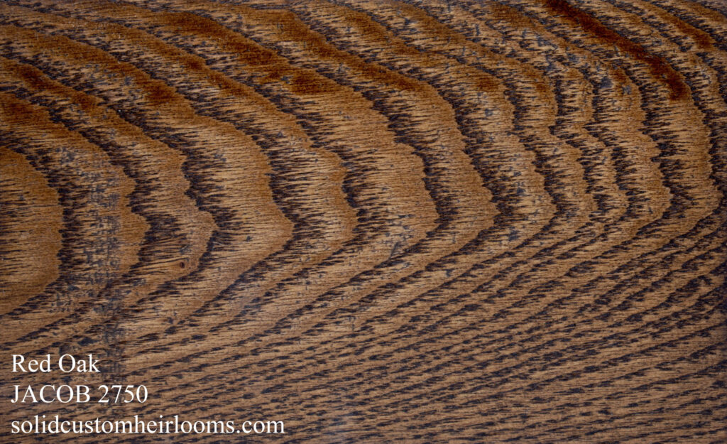 red oak with a brown stain