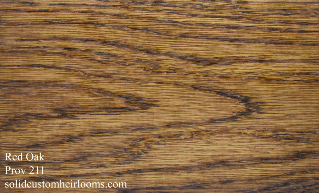 red oak with a yellow-brown finish