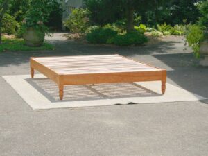 Platform Bed with turned corner posts side view