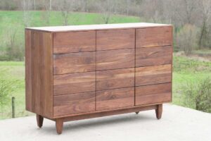 12 Drawer Dresser Chest with Inset Drawers and Flat Panels front view
