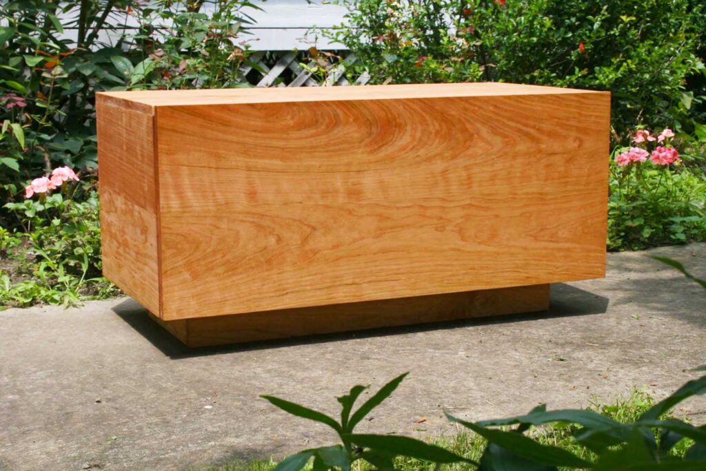 Low Platform side Table with one Drawer side view