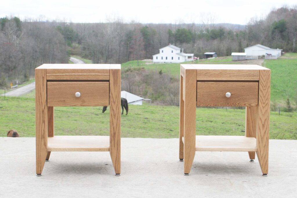 Bedside Table with 1 inset drawer and 1 shelf front view