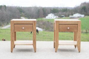 Bedside Table with 1 inset drawer and 1 shelf front view