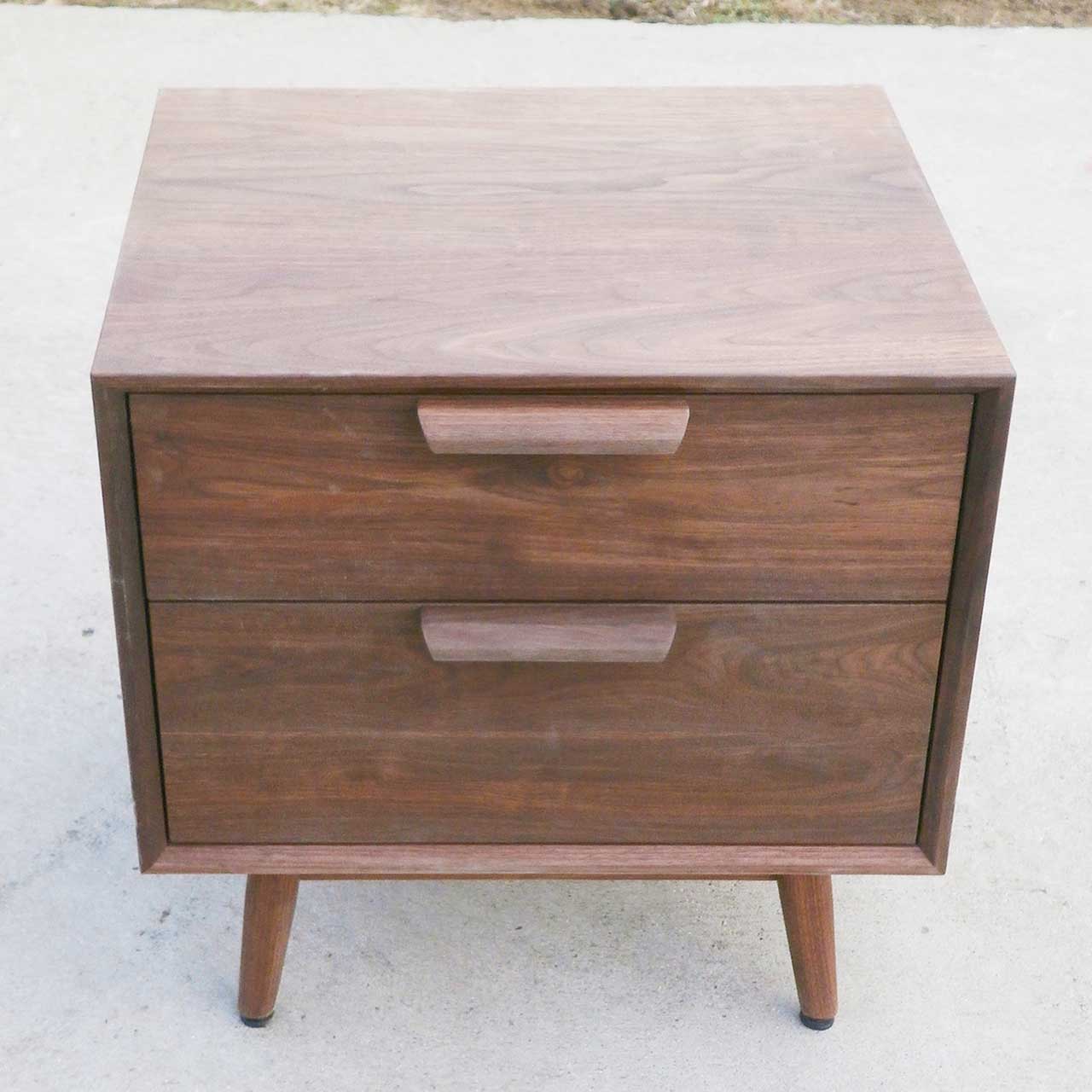 2 drawer nightstand with angled legs bt020d