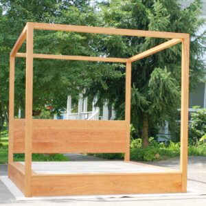Low Canopy Bed with headboard and square rails front view