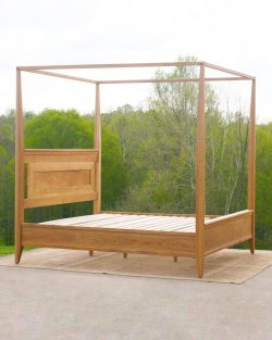white oak canopy bed