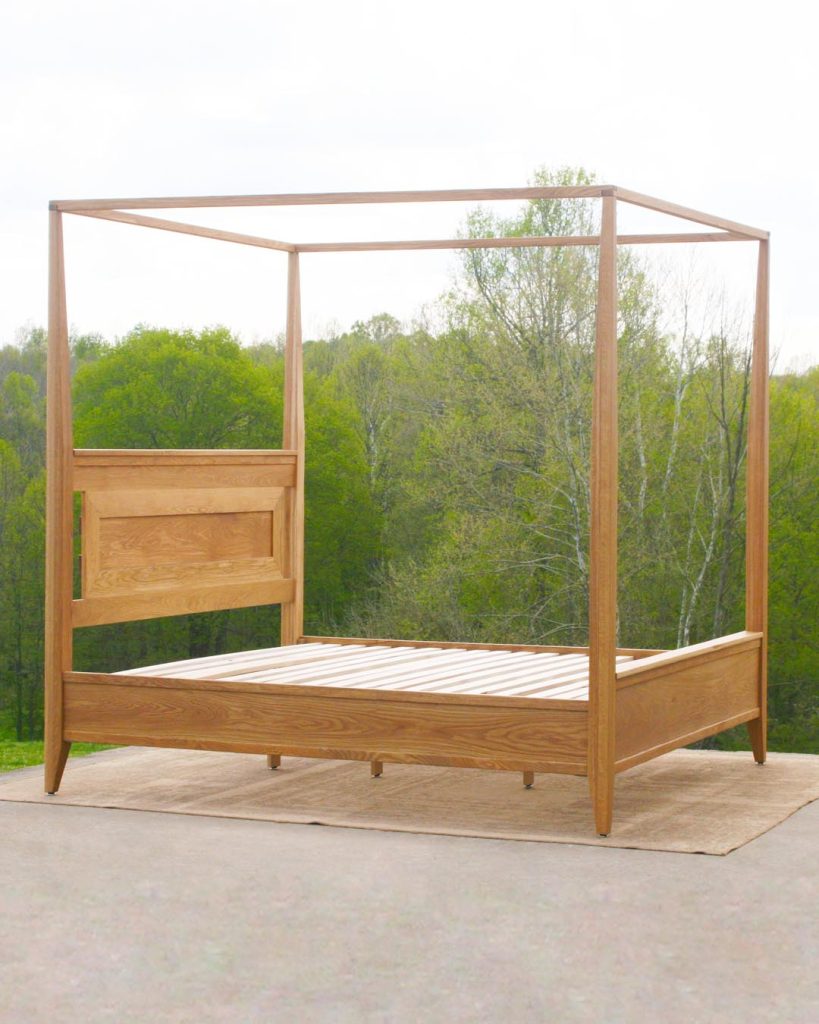 white oak canopy bed