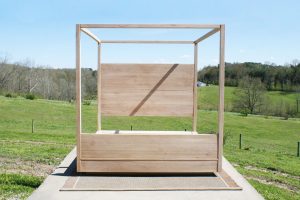 Full canopy Bed with large rail and suspended headboard