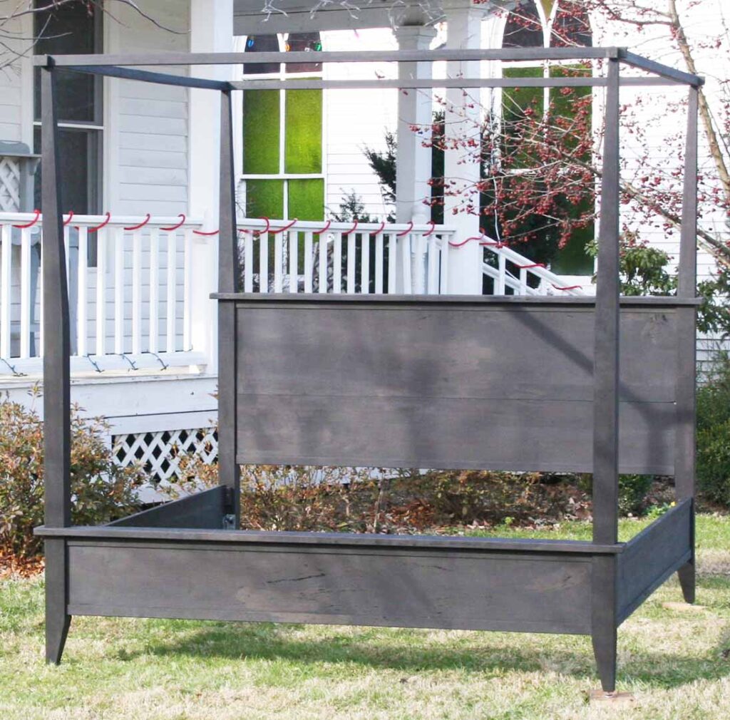 Canopy bed with tapered posts front view