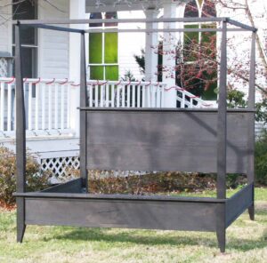 Canopy bed with tapered posts front view