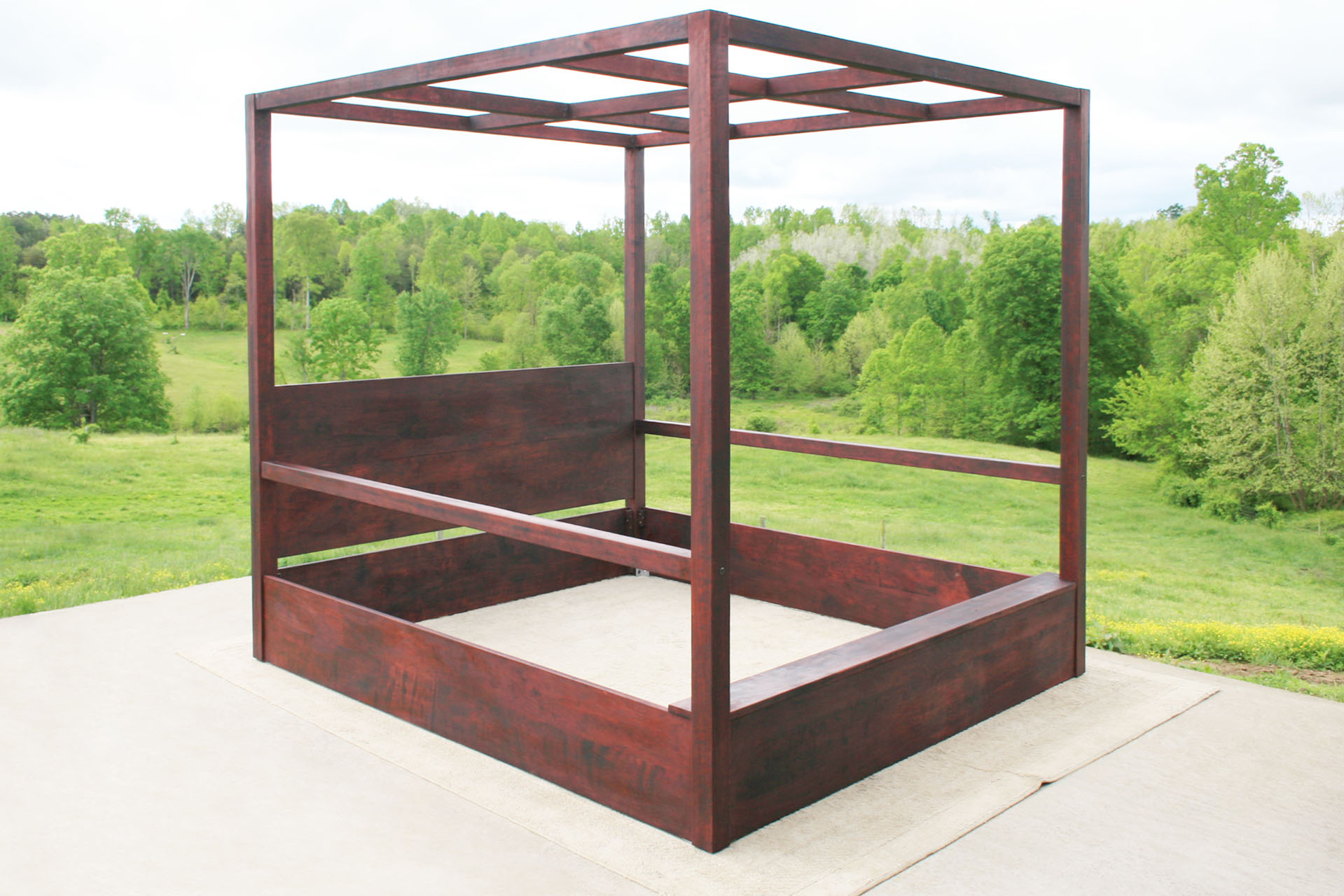 Canopy Bed with Straight Posts and Side Rails ccrnv4