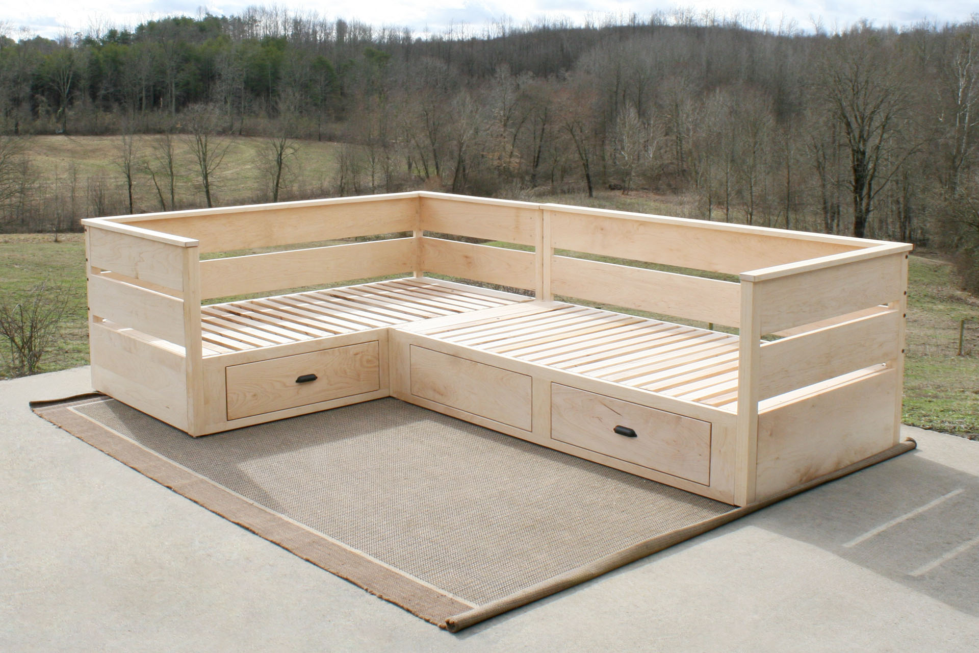 L shaped daybed with storage drawers ddrnv1