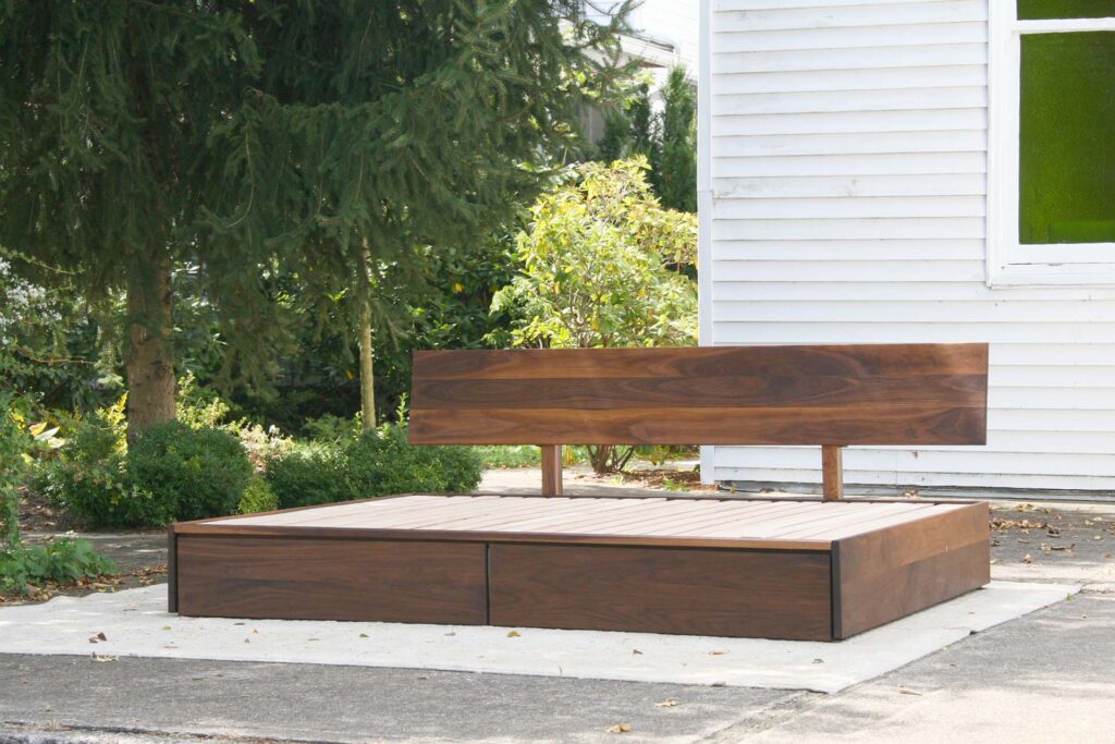 Storage Bed with 2 long drawers front view