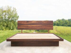 low platform bed with headboard