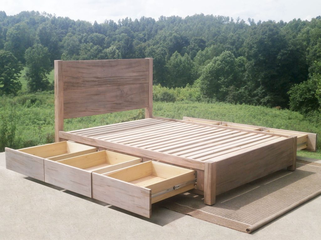 Low Storage Bed with 6 drawers out