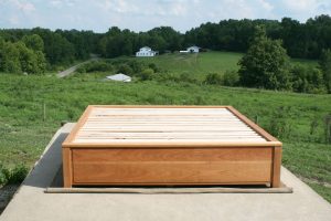 front view Platform Bed with 6 drawers and recessed frame