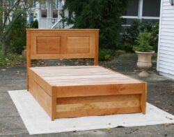 Trundle Bed with paneled headboard front view