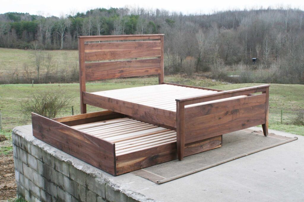 walnut trundle bed