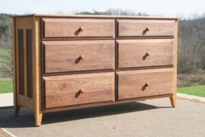 6 Drawer Dresser with paneled ends and raised panel drawers side view