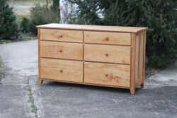 6 Drawer Dresser with paneled ends and overlap drawers side view