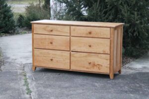 6 Drawer Dresser with paneled ends and overlap drawers side view