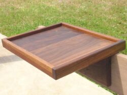 Small side table to hang on bed frame side view