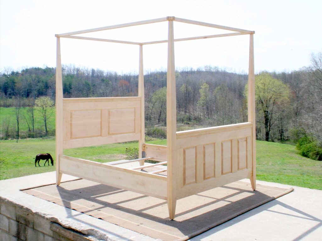 box spring canopy bed