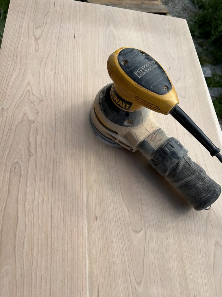 sanding cherry wood