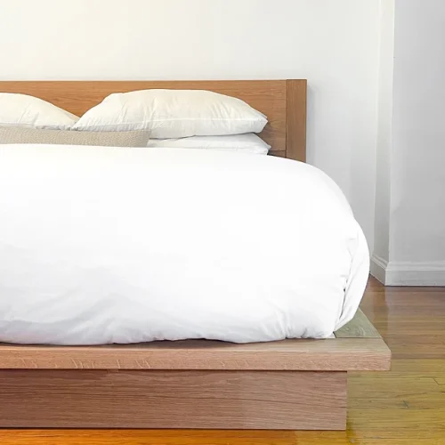 Click to view full screen Platform bed with tall headboard and wide sides NcFwV01 photo review