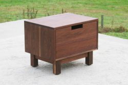 side angled view Low Bedside Table with One Inset Drawer