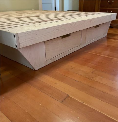 Low Platform Bed with angled base and 2 drawers NdFvN03 photo review
