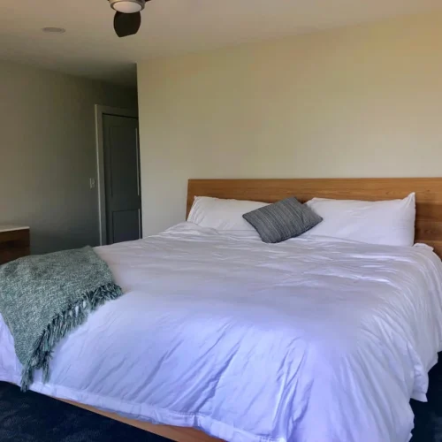 Click to view full screen Platform bed with organic fabric headboard NbRsS01 photo review