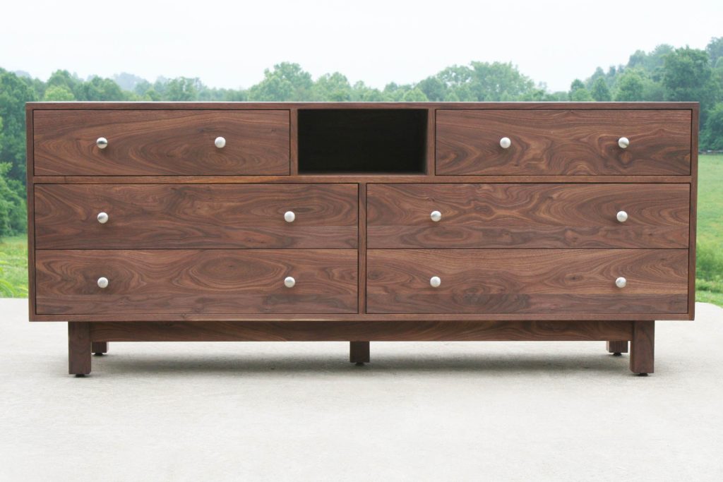 front view of a 6 Drawer Dresser with Cutout Pulls and Flat Panels
